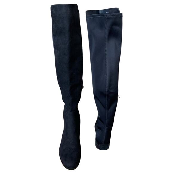 J. Crew Tall Boots Over the Knee Black Stretch Microsuede OTK - Picture 9 of 13